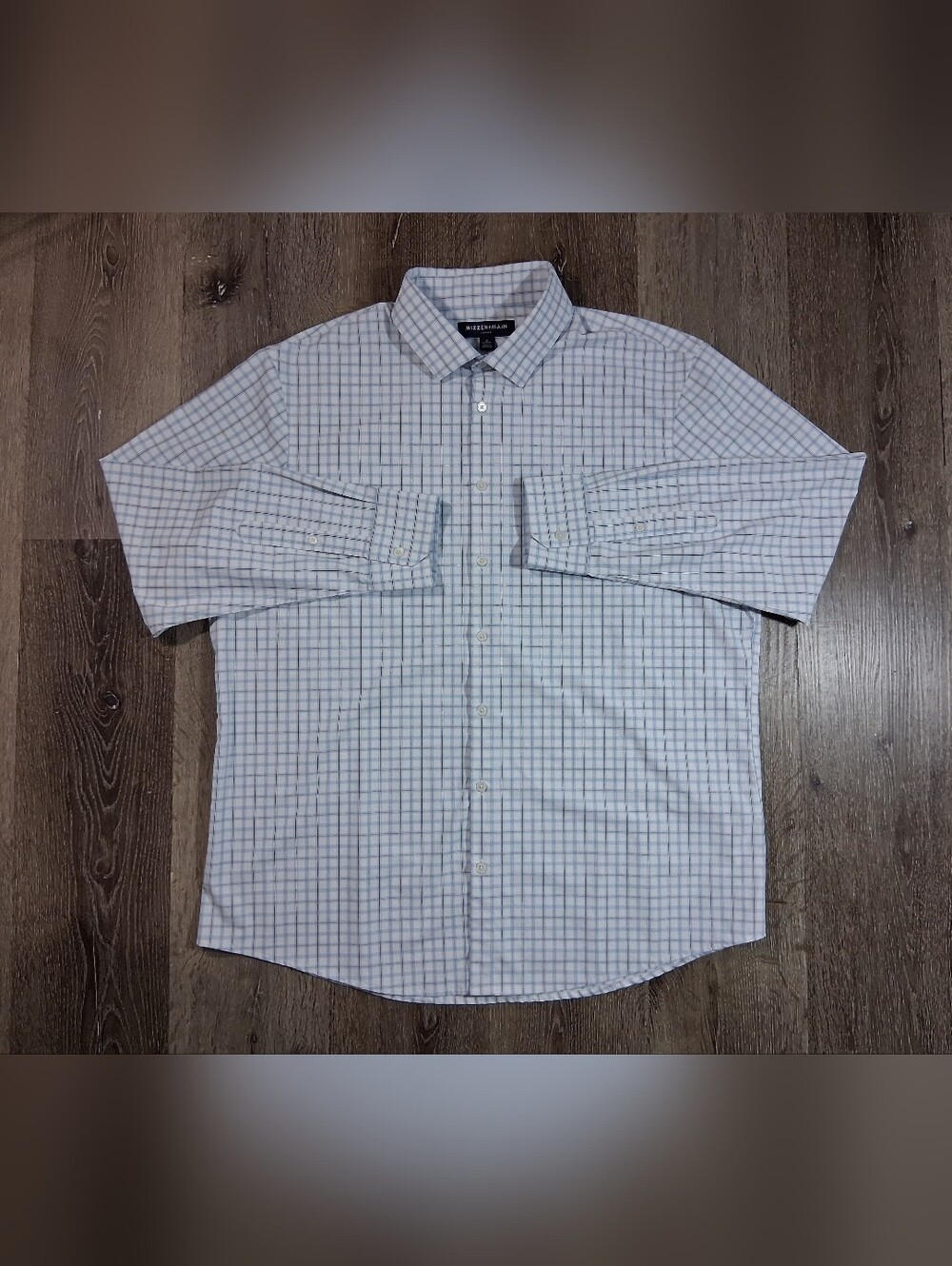 Mizzen+Main Light Blue & White Windowpane Dress Shirt